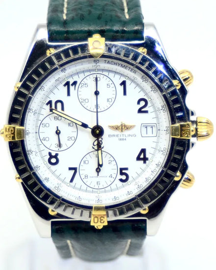 Breitling Chronomat 39MM White Dial Leather Strap (B13050.1)