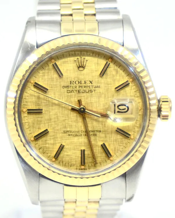 Rolex Datejust 36MM Champagne "Linen" Dial Two-Tone Jubilee Bracelet (16013)