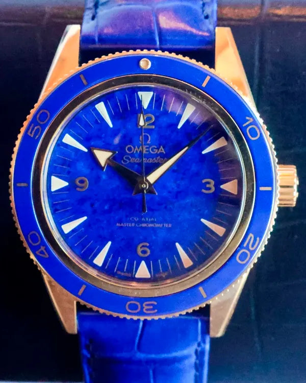 2023 Omega Seamaster 41MM Lapis Lazuli Dial Leather Strap (234.63.41.21.99.002)