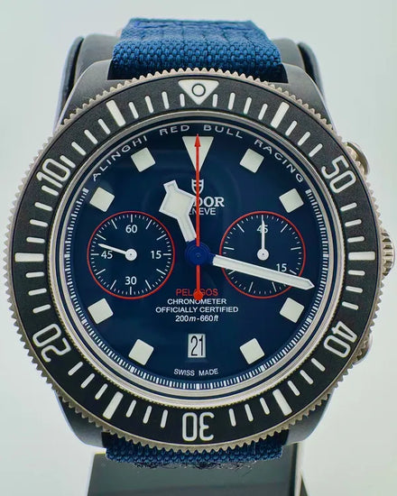 No Reserve - 2025 Tudor Pelagos FXD Chrono Alinghi 43MM Blue Dial Textile Strap (25807KN)