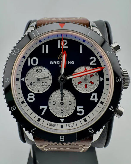 No Reserve - 2024 Breitling Classic Avi "Mosquito" 42MM Black Dial Leather Strap (Y233801A1B1X1)