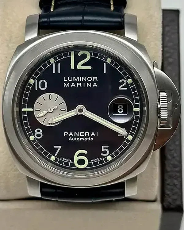 Panerai Luminor Marina 44MM Black Dial Leather Strap (PAM00086)