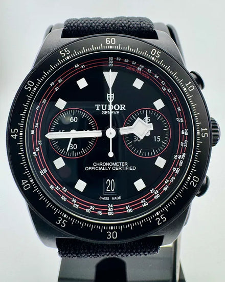 No Reserve - 2025 Tudor Pelagos FXD Chronograph "Cycling Edition" 43MM Black Dial Textile Strap (25827KN)