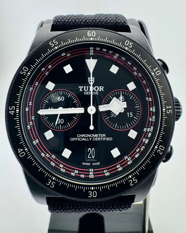 No Reserve - 2025 Tudor Pelagos FXD Chronograph "Cycling Edition" 43MM Black Dial Textile Strap (25827KN)