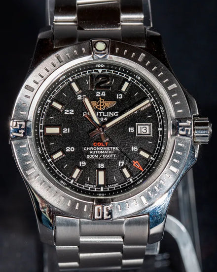 Breitling Colt 44MM Black Dial Steel Bracelet (A17388)