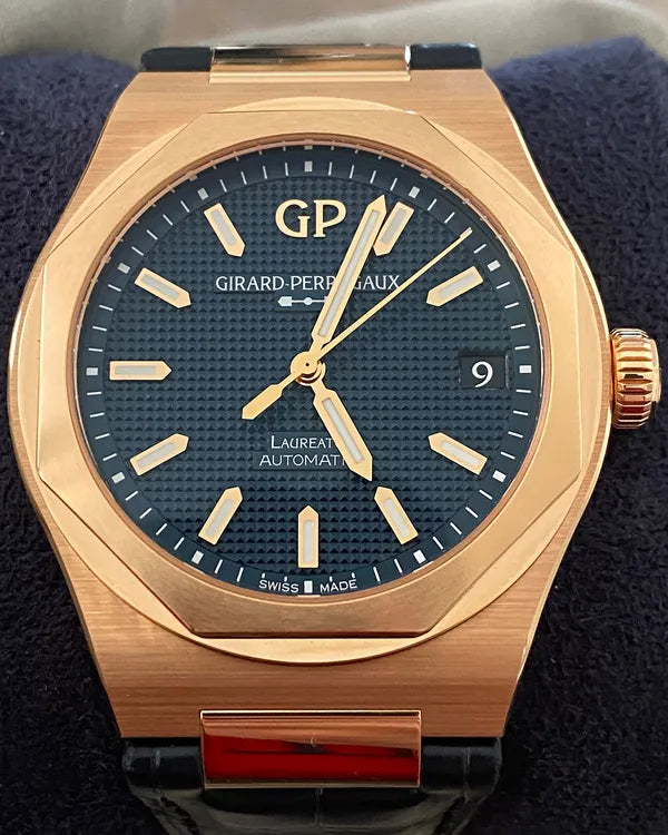 2025 Girard Perregaux Laureato 42MM Blue Dial Leather Strap (81010-52-436-BB4A)