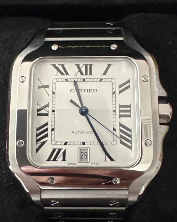 2024 Cartier Santos De Cartier 39.8MM Silver Dial Steel Bracelet (WSSA0018)