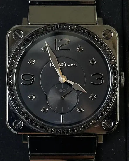 Bell & Ross BR S Phantom 39MM Quartz Black Dial Ceramic Bracelet (BRS-98-PBCD)