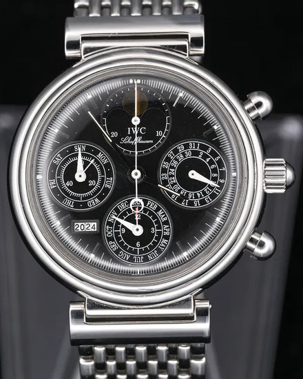 IWC Schaffhausen Da Vinci Perpetual Calendar 39MM Black Dial Steel Bracelet (IW3750)