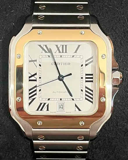 2024 Cartier Santos De Cartier 39.8MM Silver Dial Two-Tone Bracelet (W2SA0009)