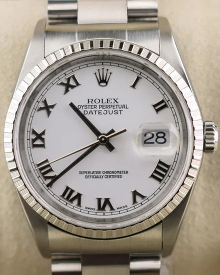 Rolex Datejust 36MM White Dial Oyster Bracelet (16220)