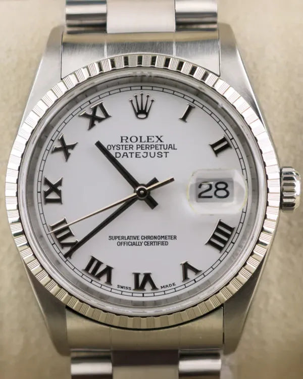 2001 (K Serial) Rolex Datejust 36MM White Dial Oyster Bracelet (16220)