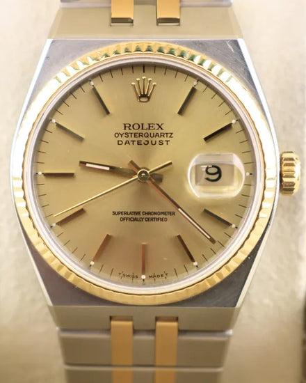 1994 (N Serial) Rolex Datejust Oysterquartz 36MM Quartz Champagne Dial Two-Tone Oysterquartz Bracelet (17013)