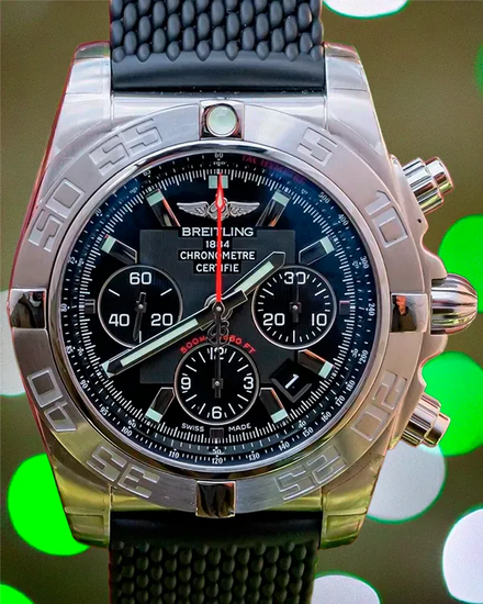 Breitling Chronomat "Flying Fish" 44MM Black Dial Rubber Strap (AB011010/BB08)