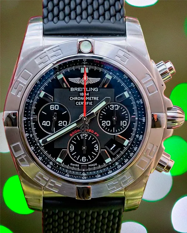 Breitling Chronomat "Flying Fish" 44MM Black Dial Rubber Strap (AB011010/BB08)