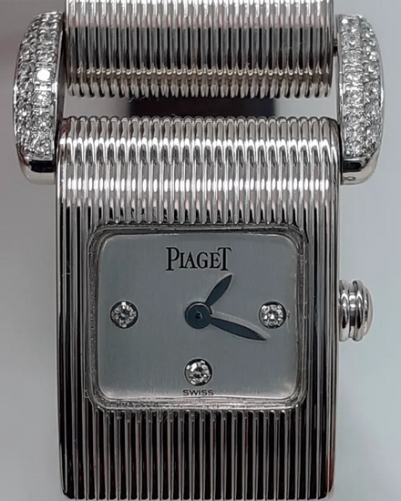 Piaget Protocole 17MM Quartz Silver Dial Leather Strap (5222)