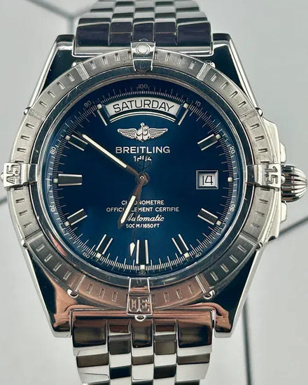 Breitling Headwind Day Date 44MM Blue Dial Steel Bracelet (A45355)