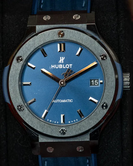 Hublot Classic Fusion Blue 38MM Blue Dial Leather Strap (565.CM.7170.LR)