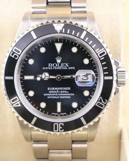 2000 Rolex Submariner Date 40MM Black Dial Oyster Bracelet (16610)