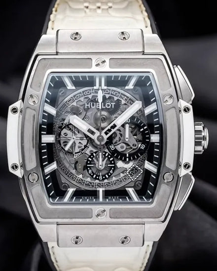 2018 Hublot Spirit Of Big Bang Titanium White 45MM Skeleton Dial Leather Strap (601.NE.0172.LR.JPN17)
