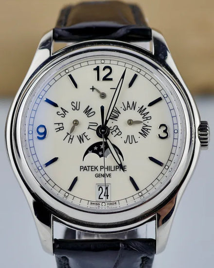 Patek Philippe Annual Calendar 39MM White Dial Leather Strap (5146/1G-001)
