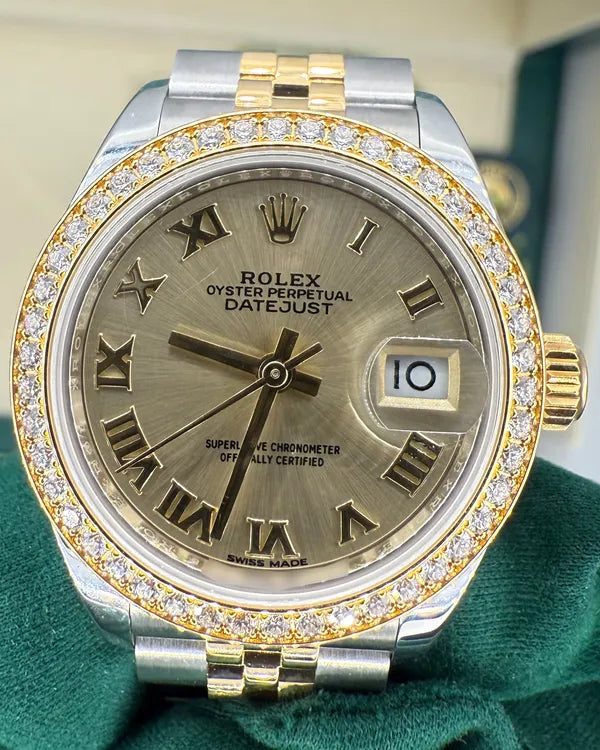 (SR)Rolex Lady-Datejust 28MM Champagne Dial Two-Tone Jubilee Bracelet (279383RBR)