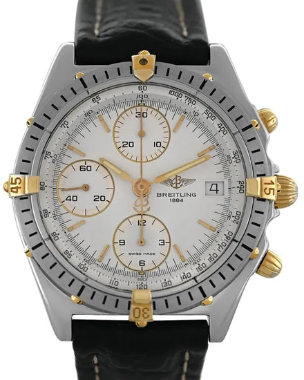 Breitling Chronomat 40MM White Dial Leather Strap (B13048)