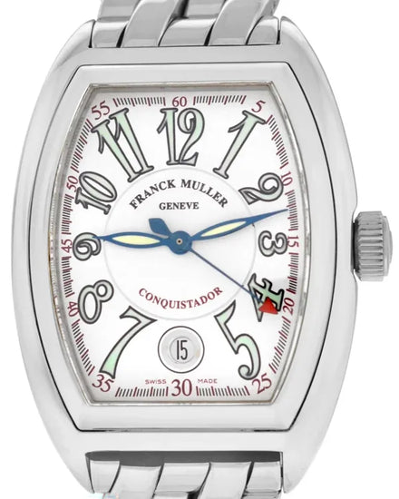 Franck Muller Conquistador 35MM Off White Dial Steel Bracelet (8000SC)