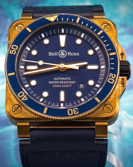 2020 Bell & Ross BR 03-92 Diver Bronze L.E. 42MM Blue Dial Leather Strap (BR 03-92-DIV-B)