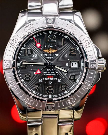 Breitling Colt GMT 40MM Black Dial Steel Bracelet (A32350)