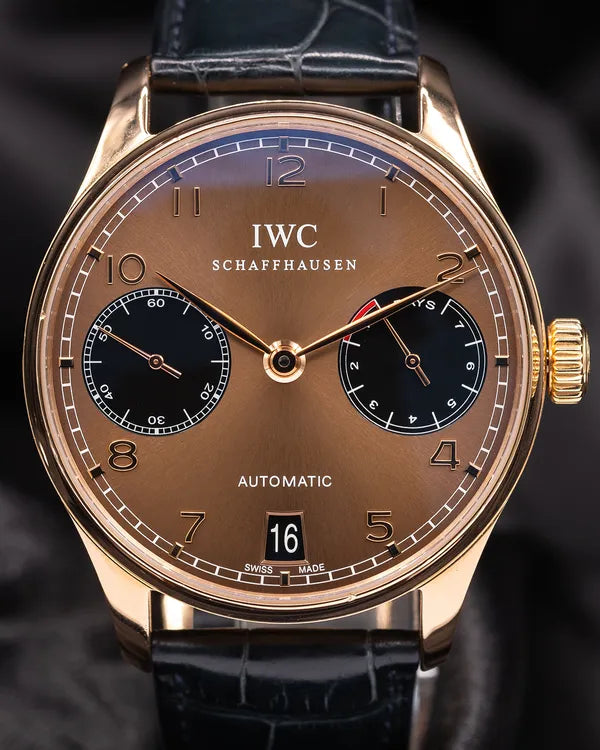 2012 IWC Schaffhausen Portugieser 42MM Brown Dial Leather Strap (IW500124)
