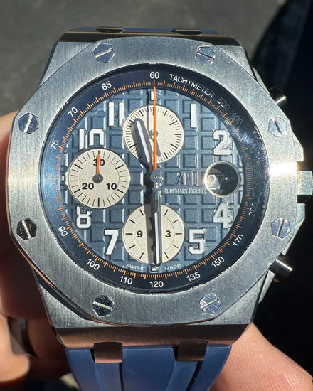 Audemars Piguet Royal Oak Offshore "Navy" 42MM Blue Dial Aftermarket Rubber Strap (26470ST.OO.A027CA.01)