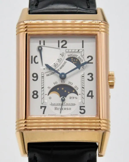 2004 Jaeger-LeCoultre Reverso Sun Moon 42MM Silver Dial Leather Strap (Q2752420)