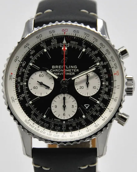 Breitling Navitimer B01 43MM Black Dial Leather Strap (AB0121211B1X1)