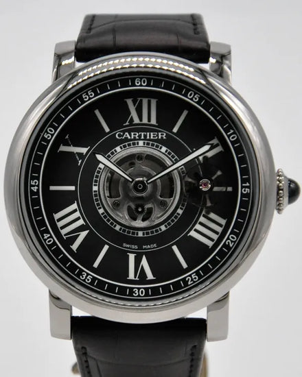 Cartier Rotonde De Cartier Astrotourbillon 47MM Black Dial Leather Strap (W1556221)