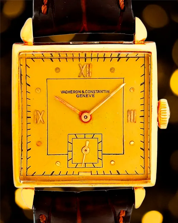Vacheron Constantin Square Vintage 25MM Champagne Dial Leather Strap (4018)