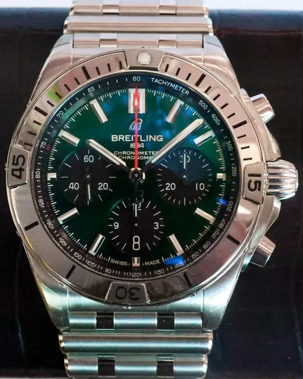 2022 Breitling Chronomat 42MM Green Dial Steel Bracelet (AB0134101L1A1)