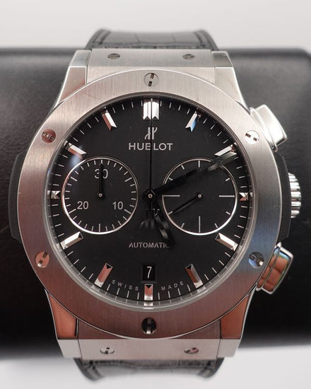 Hublot Classic Fusion Chronograph 45MM Black Dial Leather Strap (521.NX.1171.LR)