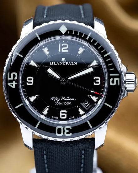 2022 Blancpain Fifty Fathoms 45MM Black Dial Textile Strap (5015-1130-52A)