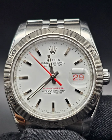 Rolex Datejust Turn-O-Graph 36MM White Dial Jubilee Bracelet (116264)