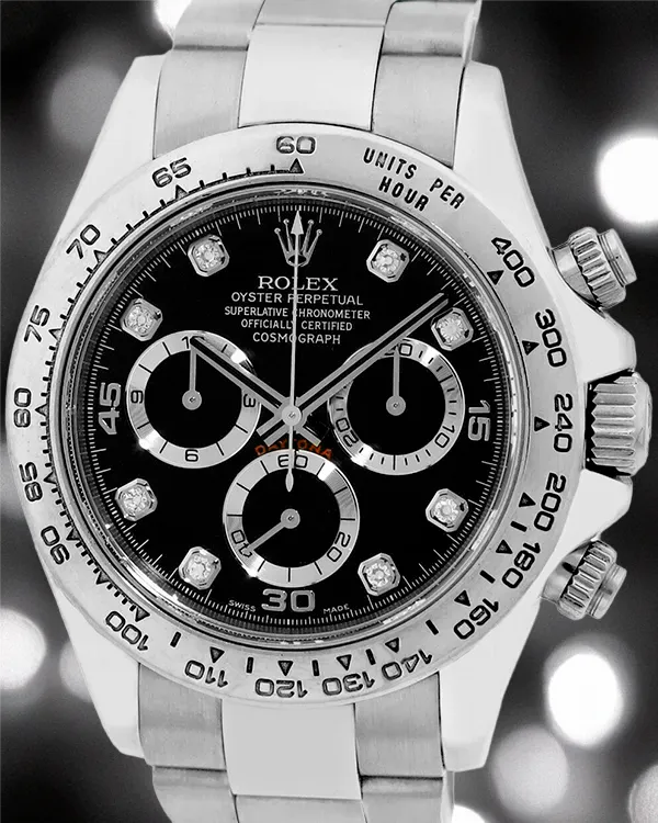 2006 (Z Serial) Rolex Cosmograph Daytona 40MM Black Dial White Gold Bracelet (116509)