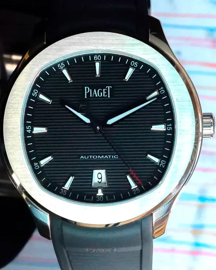 Piaget Polo 42MM Black Dial Rubber Strap (G0A47014)