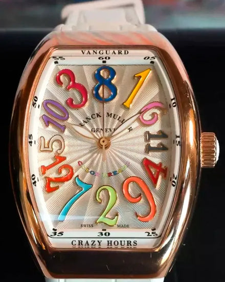 2023 Franck Muller Vanguard Crazy Hours 35MM Silver Dial Leather Strap (V35 CH COL DRM 5N.BC)