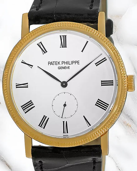 2013 Patek Philippe Calatrava 36MM White Dial Leather Strap (5119J-001)