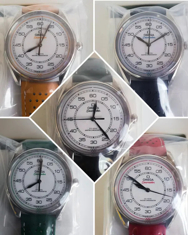 2022 Rare Omega Seamaster Olympic Set Bundle 5/5 L.E. 39.5MM White Dial Leather Strap (522.32.40.20.04.001)