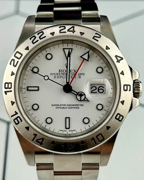 Rolex Explorer II 40MM White Dial Oyster Bracelet (16570)