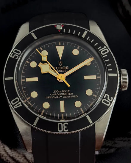 Tudor Black Bay 41MM Black Dial Aftermarket Rubber Strap (79230N)