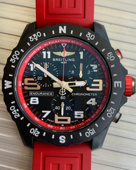 2010 Breitling Endurance Pro 44MM Quartz Black Dial Rubber Strap (X82310)