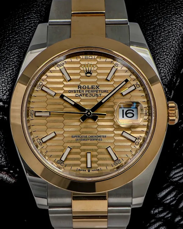 2024 Rolex Datejust 41MM Champagne "Fluted Motif" Dial Two-Tone Oyster Bracelet (126303)