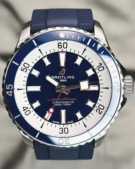 2025 Breitling Superocean 42MM Blue Dial Rubber Strap (A17375E71C1S1)